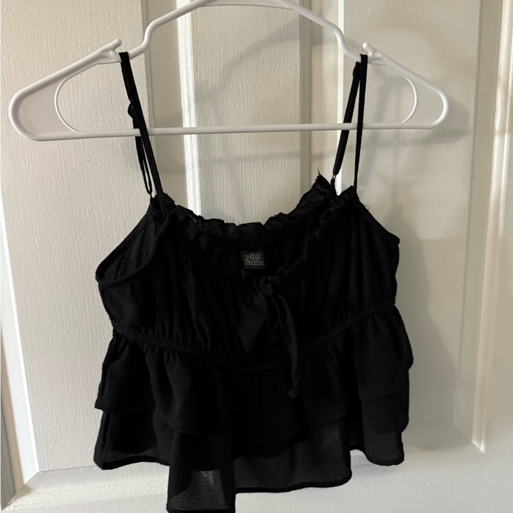 Wild Fable Black Ruffle Camisole